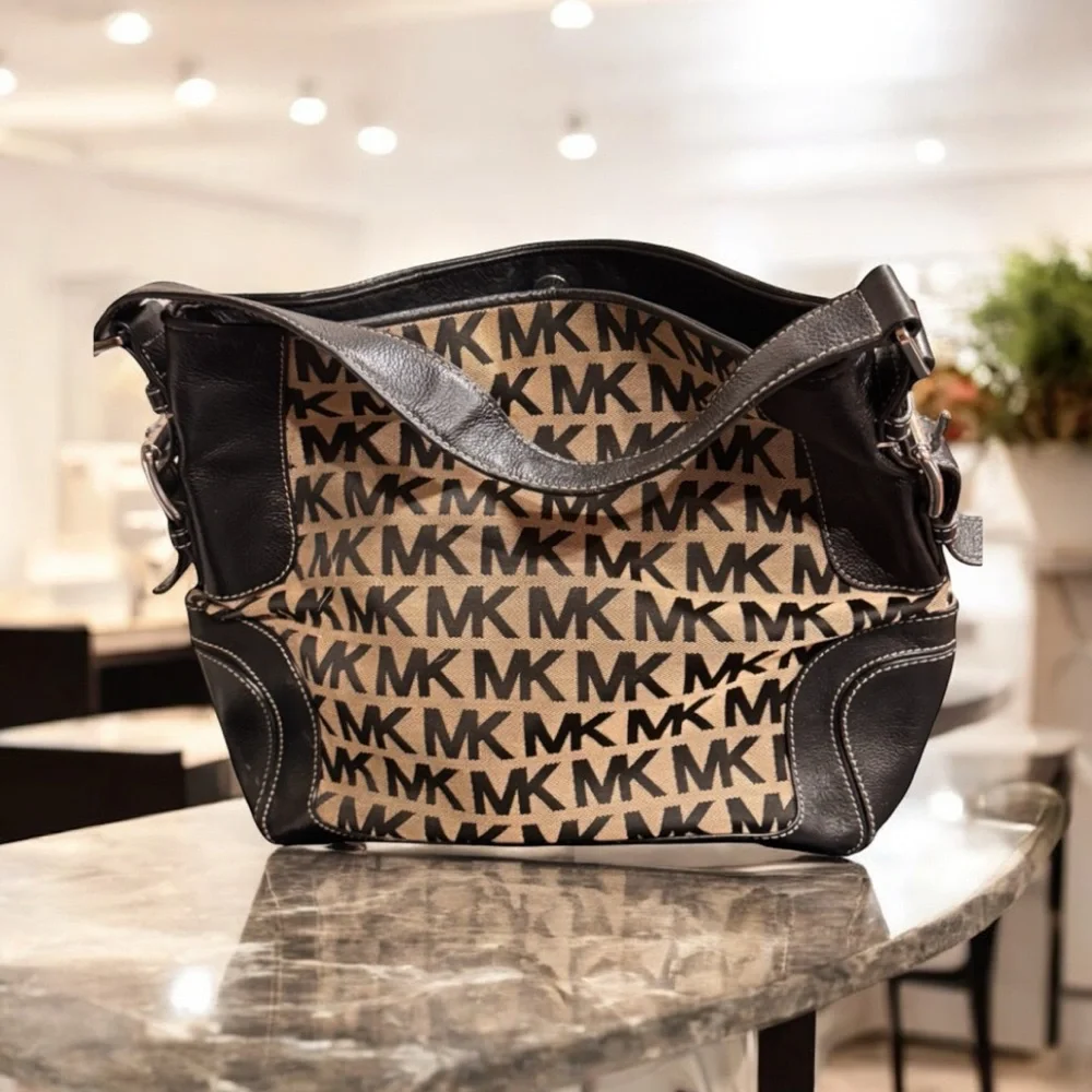 Michael Kors Black and tan Shoulder Bag